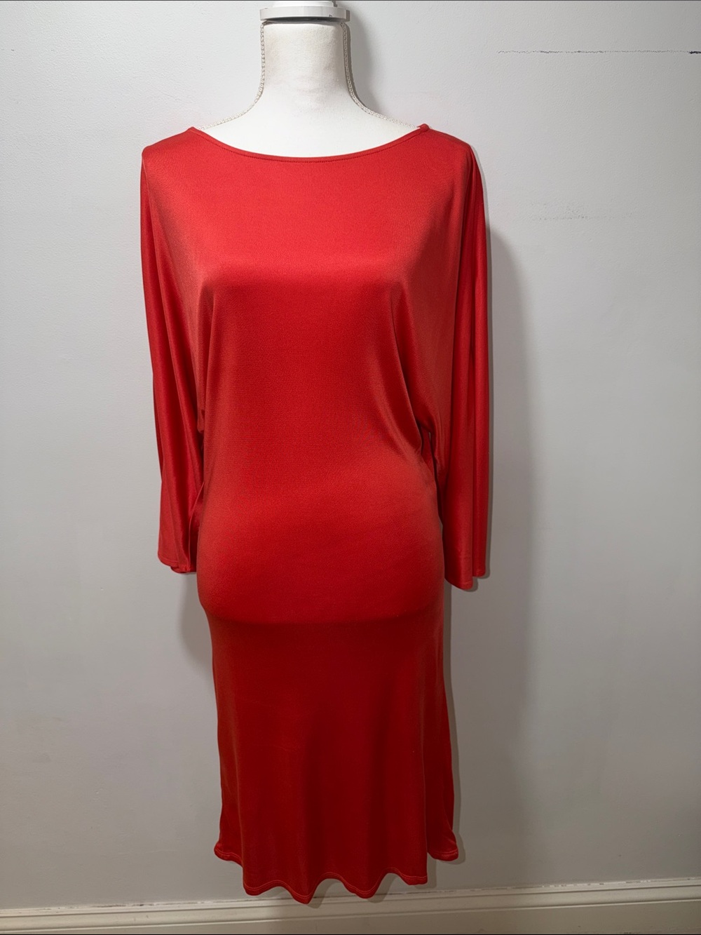 Ralph Lauren Vintage Silk Small Orange Midi Dress MobWife Evening Romantic‎ Boho